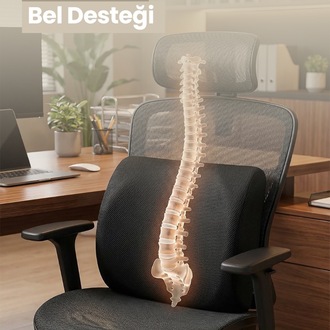 Ortopedik Terletmez Bel Destek Yastığı – Nefes Alan Ev, Ofis, Araç Yastığı 