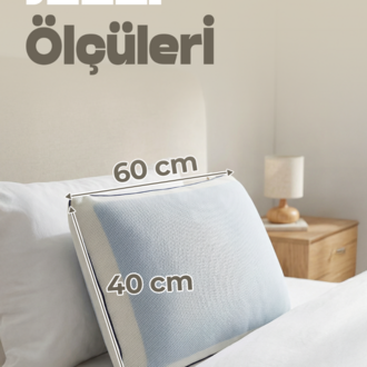  Terletmeyen Ortopedik Yastık Serinleten Visco Yastık Jelli Yastık 60x40cm 