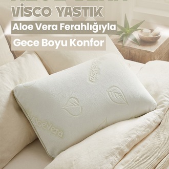 Aloe Vera Kılıflı Visco Ortopedik Yastık – Boyun Destekli , Anti Alerjik Uyku Yastığı