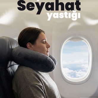 Premium Peluş Kumaş Visco Ortopedik Seyahat Boyun Yastığı – , Yumuşak 