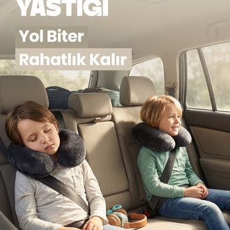 Premium Peluş Kumaş Visco Ortopedik Seyahat Boyun Yastığı – , Yumuşak 