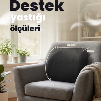 Ortopedik Terletmez Bel Destek Yastığı – Nefes Alan Ev, Ofis, Araç Yastığı 
