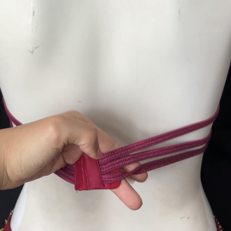 Ri Canlı Bordo Altın Pul Detaylı Oryantal Kostüm
