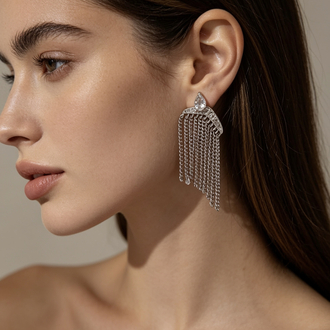 Aura rain earring (Silver)