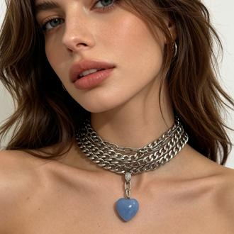 Blue Heart Choker