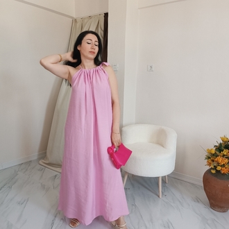 Uzun Yazlık elbise pembe
