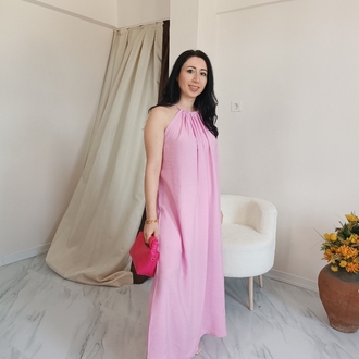 Uzun Yazlık elbise pembe