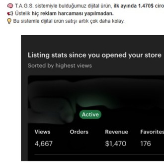 T.A.G.S Etsy Başarı Sistemi (Telegram Grup Erişimi + PDF)