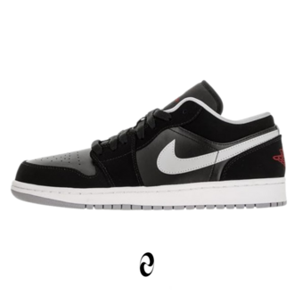 Air Jordan 1 Low Black Gym Red Wolf Grey White