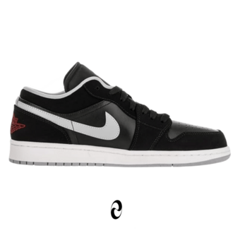 Air Jordan 1 Low Black Gym Red Wolf Grey White