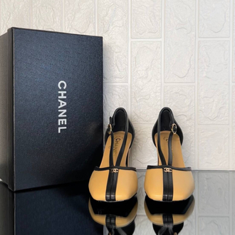 Chanel Lambskin & Patent Calfskin Camel Topuklu (İthal)
