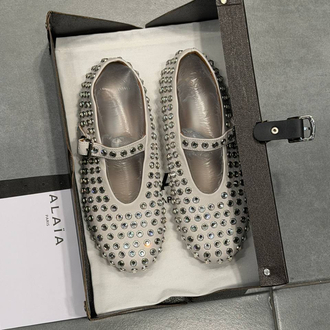 ALAÏA STRASS LAMBSKIN BALLET FLATS (Premium)