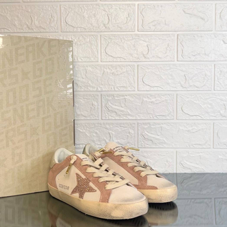 Golden Goose Kadın Super Star Krem Pembe Sneaker (İthal)