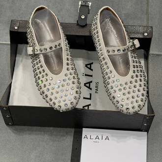 ALAÏA STRASS LAMBSKIN BALLET FLATS (Premium)