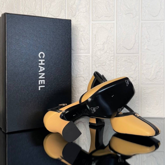 Chanel Lambskin & Patent Calfskin Camel Topuklu (İthal)