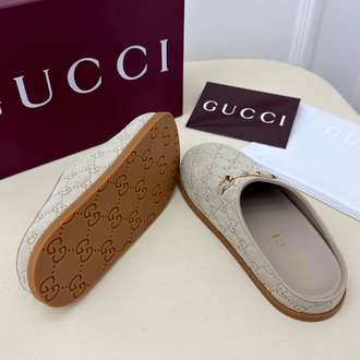 Gucci Suede Horsebit Mules Gri Unisex Terlik (İthal)