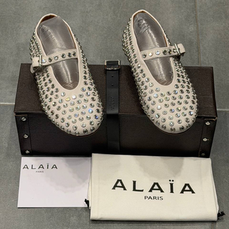 ALAÏA STRASS LAMBSKIN BALLET FLATS (Premium)