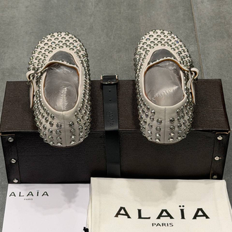 ALAÏA STRASS LAMBSKIN BALLET FLATS (Premium)