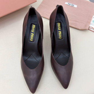 Miu Miu Waxed Calfskin Pointy Toe Pump (Premium)