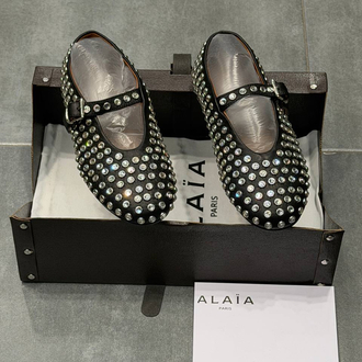 ALAÏA STRASS LAMBSKIN BALLET FLATS (Premium)