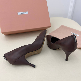 Miu Miu Waxed Calfskin Pointy Toe Pump (Premium)