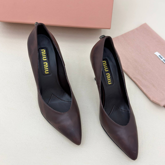 Miu Miu Waxed Calfskin Pointy Toe Pump (Premium)