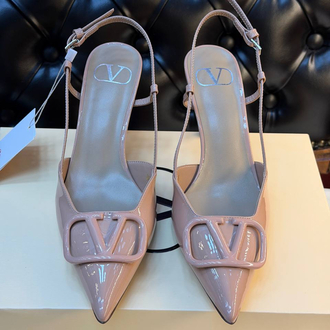 Valentino VLogo Signature slingback pumps Rugan Pembe (Premium)