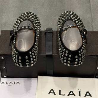 ALAÏA STRASS LAMBSKIN BALLET FLATS (Premium)