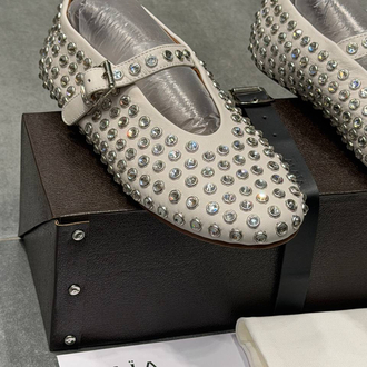 ALAÏA STRASS LAMBSKIN BALLET FLATS (Premium)