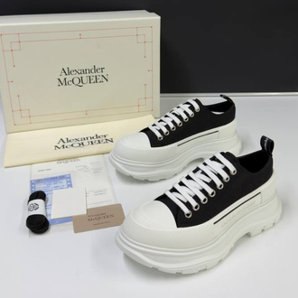 Alexander McQueen Tread Slick Low Lace Up Black White Unisex (Premium)