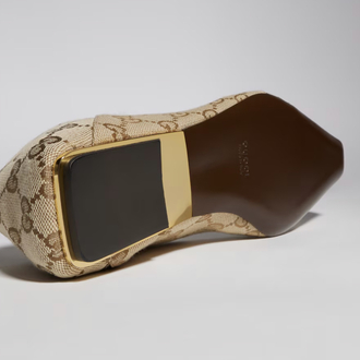 Gucci Vittoria Canvas Ballerina Bej Babet (Premium)