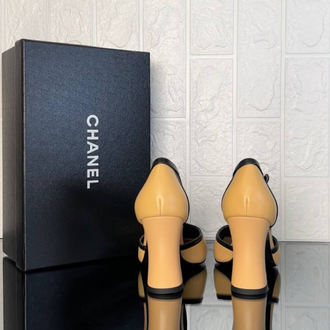 Chanel Lambskin & Patent Calfskin Camel Topuklu (İthal)