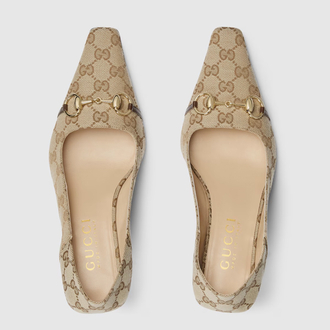 Gucci Vittoria Pump Canvas Topuklu Ayakkabı (Premium)