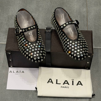 ALAÏA STRASS LAMBSKIN BALLET FLATS (Premium)