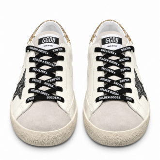 Golden Goose Super-Star Glitter | Kadın Sneaker – Beyaz / Siyah / Gold