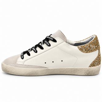 Golden Goose Super-Star Glitter | Kadın Sneaker – Beyaz / Siyah / Gold