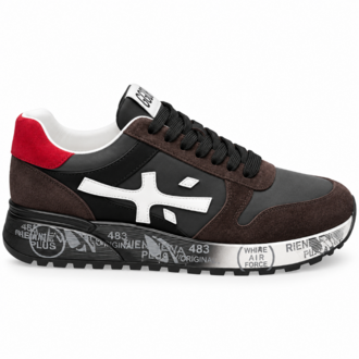 Premiata Mick | Erkek Sneaker – Siyah / Kahverengi / Kırmızı