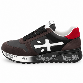 Premiata Mick | Erkek Sneaker – Siyah / Kahverengi / Kırmızı