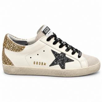 Golden Goose Super-Star Glitter | Kadın Sneaker – Beyaz / Siyah / Gold