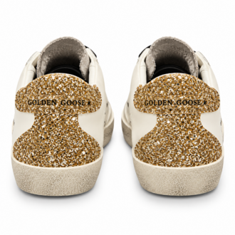 Golden Goose Super-Star Glitter | Kadın Sneaker – Beyaz / Siyah / Gold