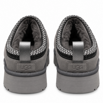 UGG Tazz Platform | Gri Kürklü Kadın Terlik Kalın Taban
