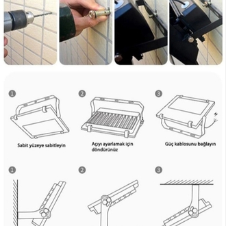 ☀300W Güneş enerjili led projektör