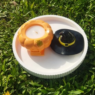 El Yapımı Cadı Şapkalı Kabak Mum – Halloween Özel 