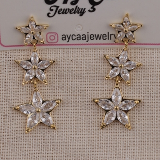 Taşlı Yıldız Küpe