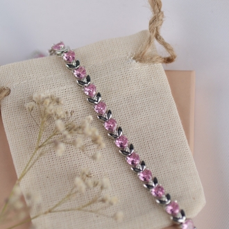Pembe Taş Silver Bileklik