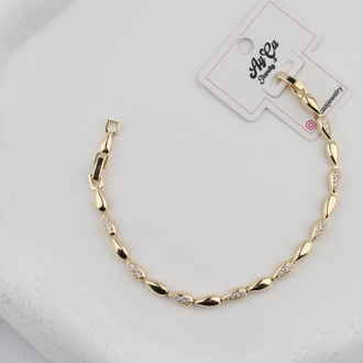 Taş Detaylı Gold Damla Bileklik