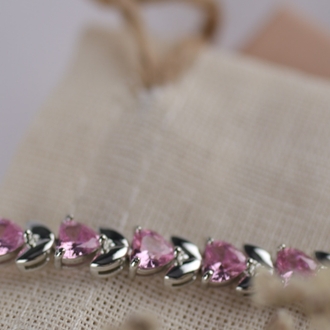 Pembe Taş Silver Bileklik