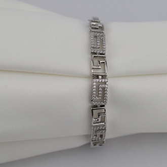 Taş Detaylı Silver Bileklik