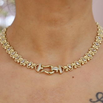 14K Gold Taş Detaylı VIP Kolye 