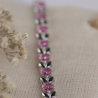 Pembe Taş Silver Bileklik